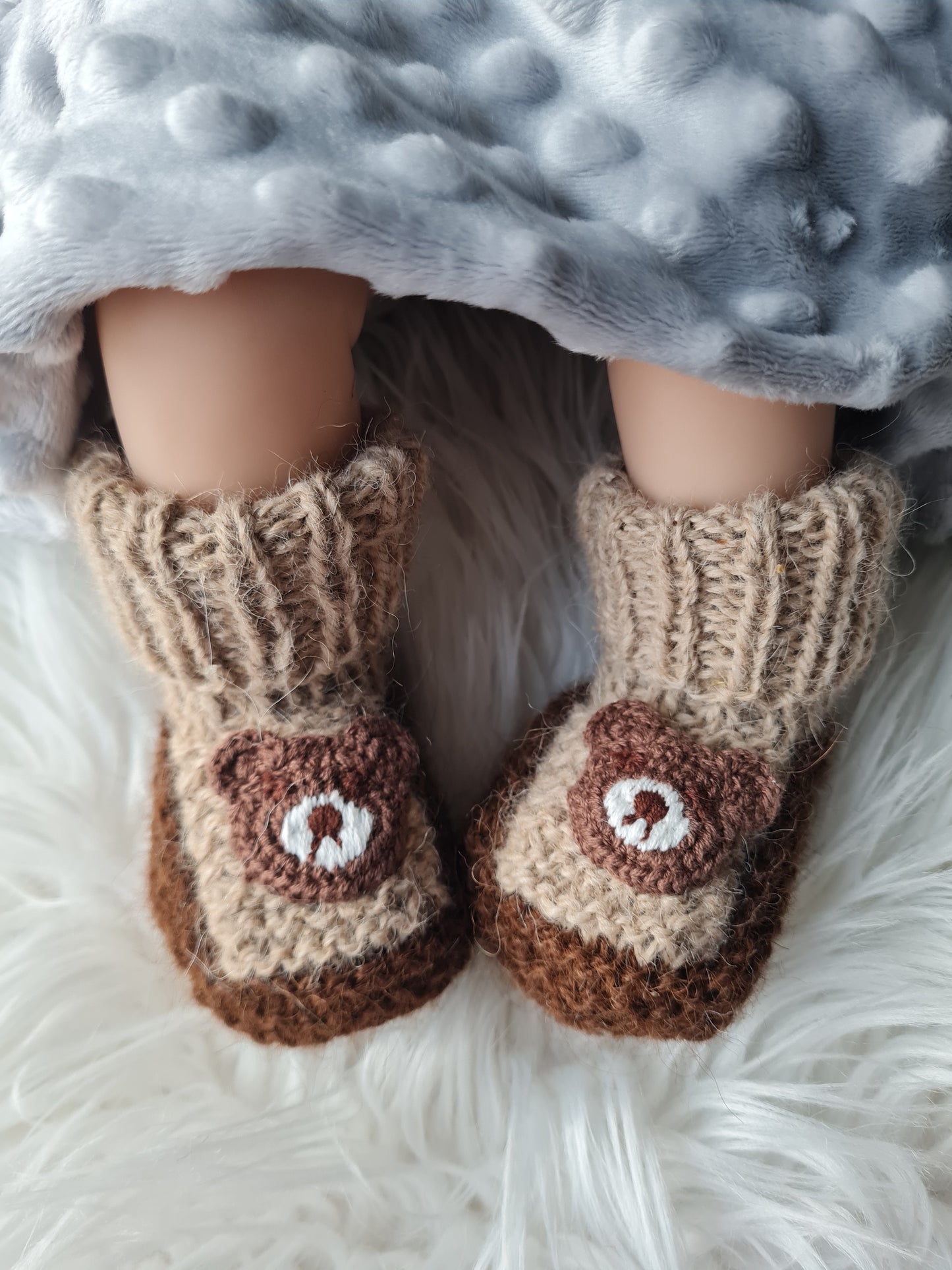 Alpakų vilnos batukai 0-3 mėn