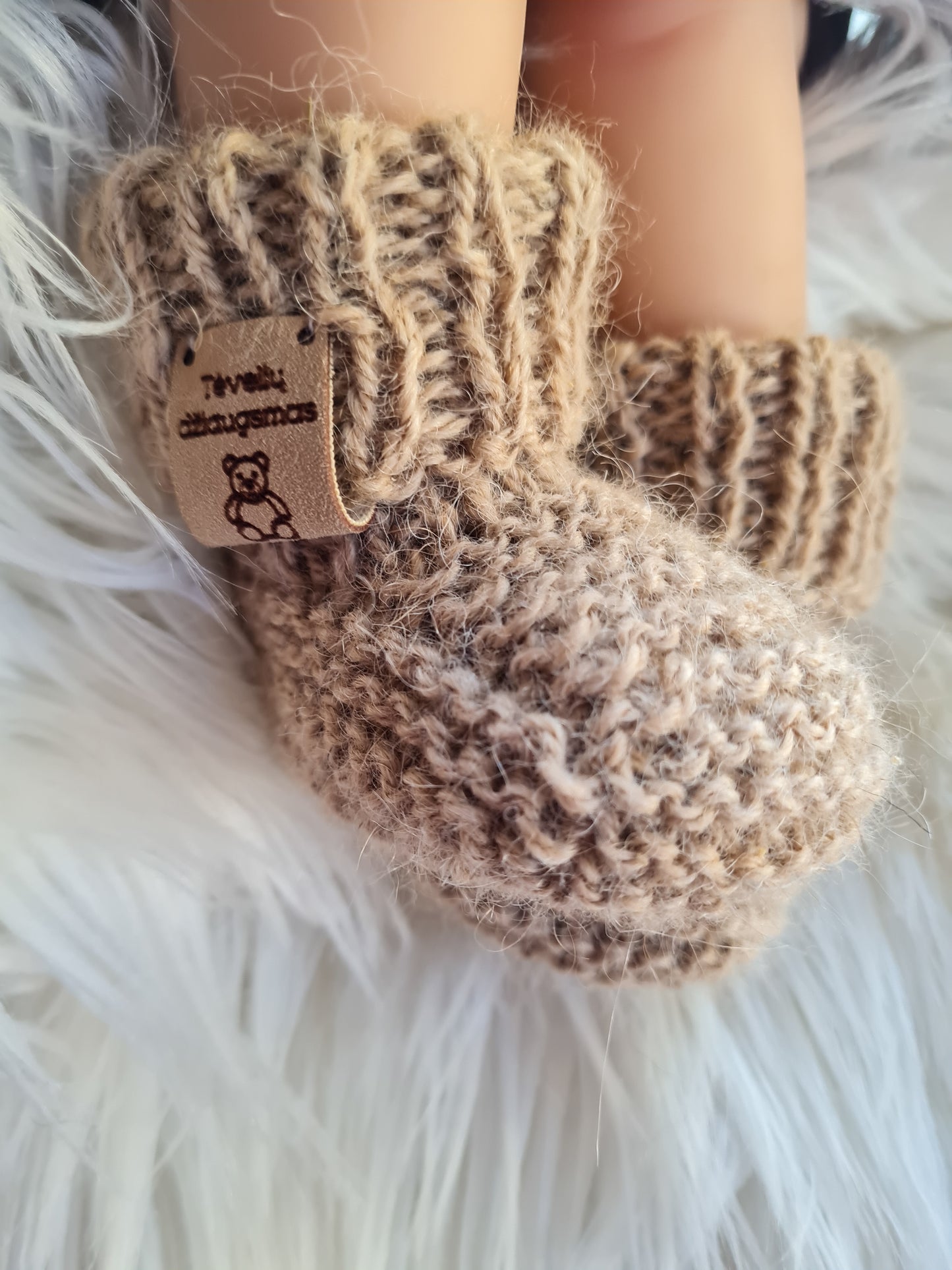 Alpakų vilnos batukai Tėvelių džiaugsmas 0-3 mėn