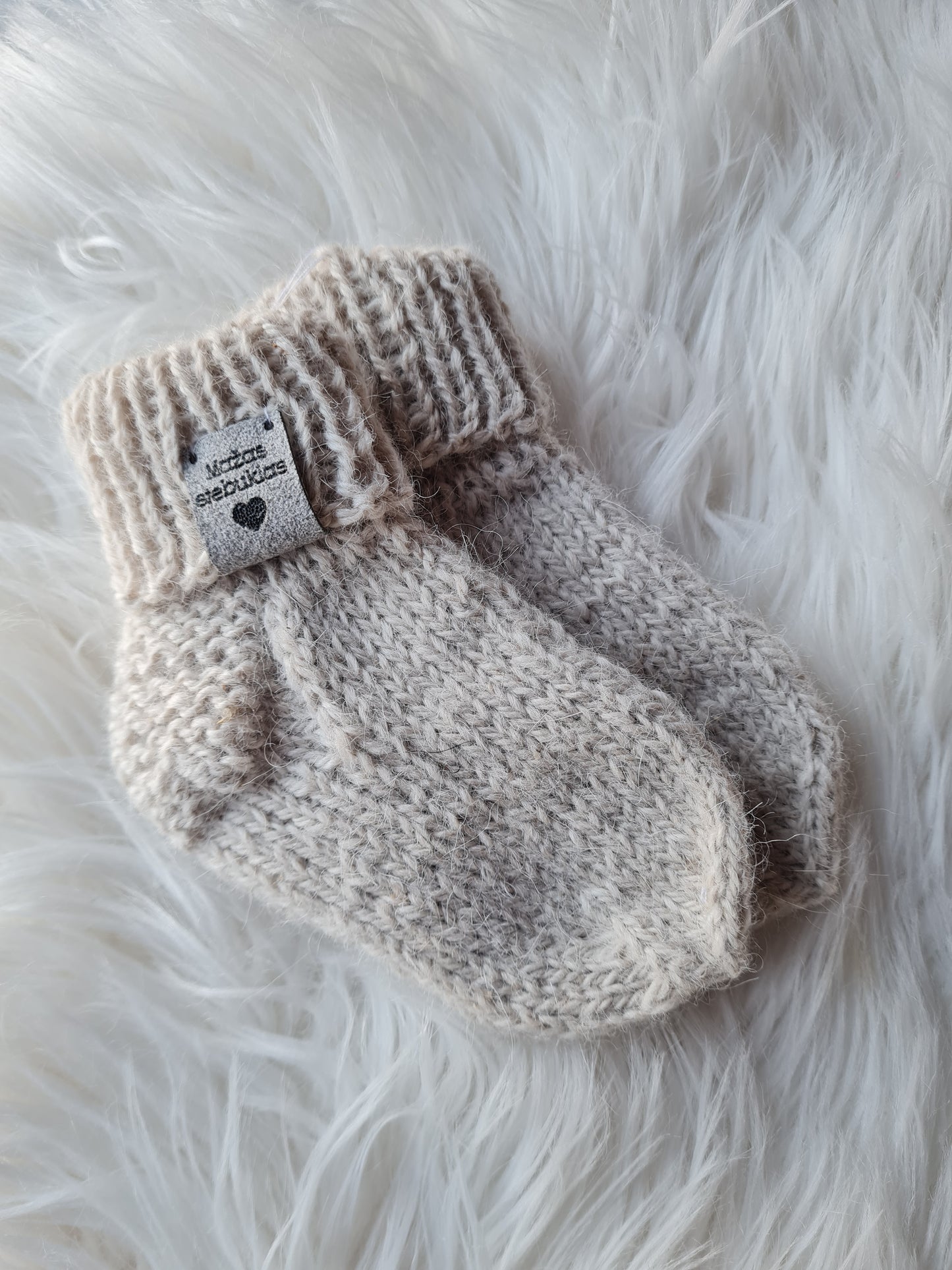3-6 mėn 11 cm alpakų vilnos kojinytės