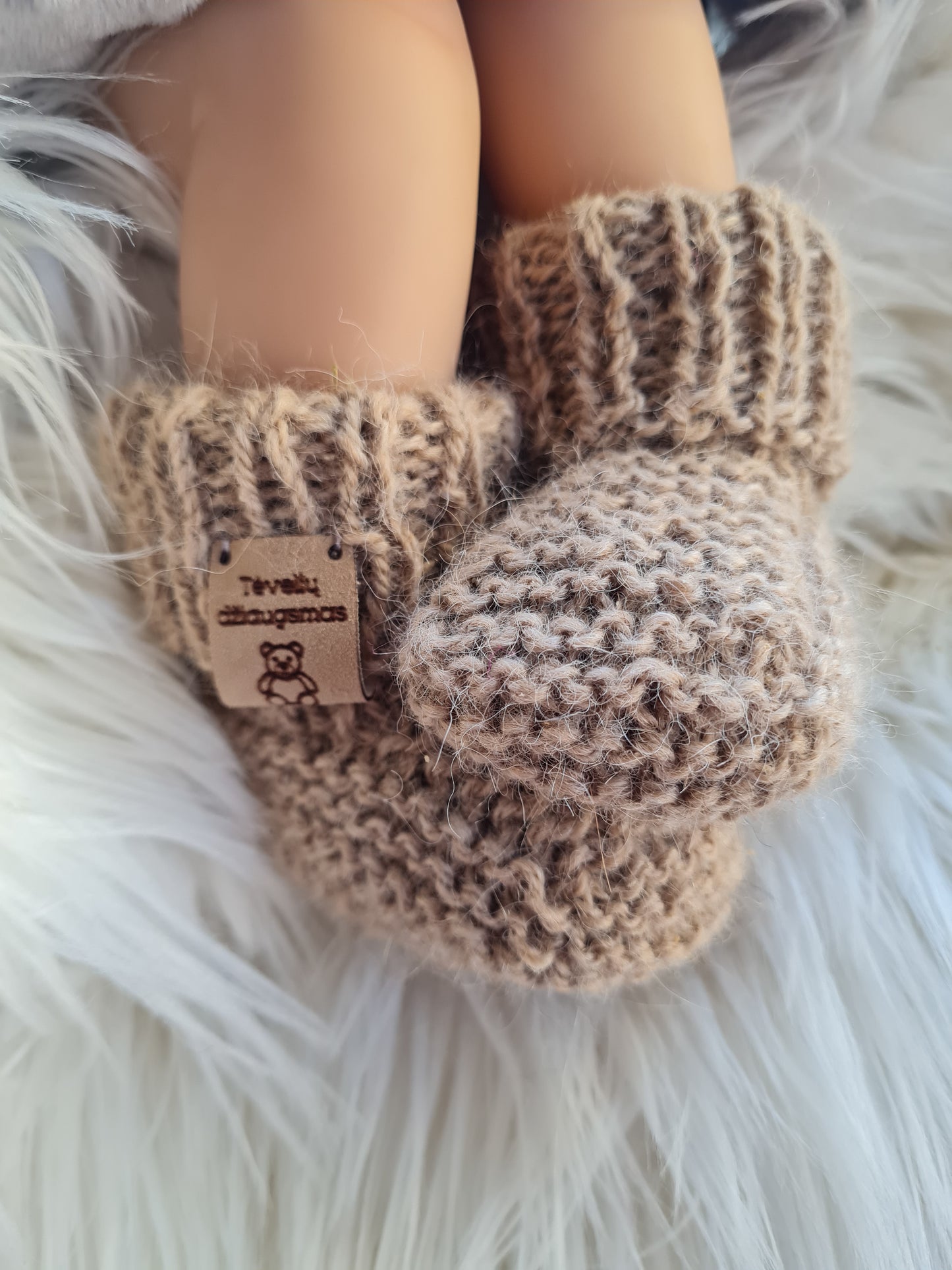 Alpakų vilnos batukai Tėvelių džiaugsmas 0-3 mėn