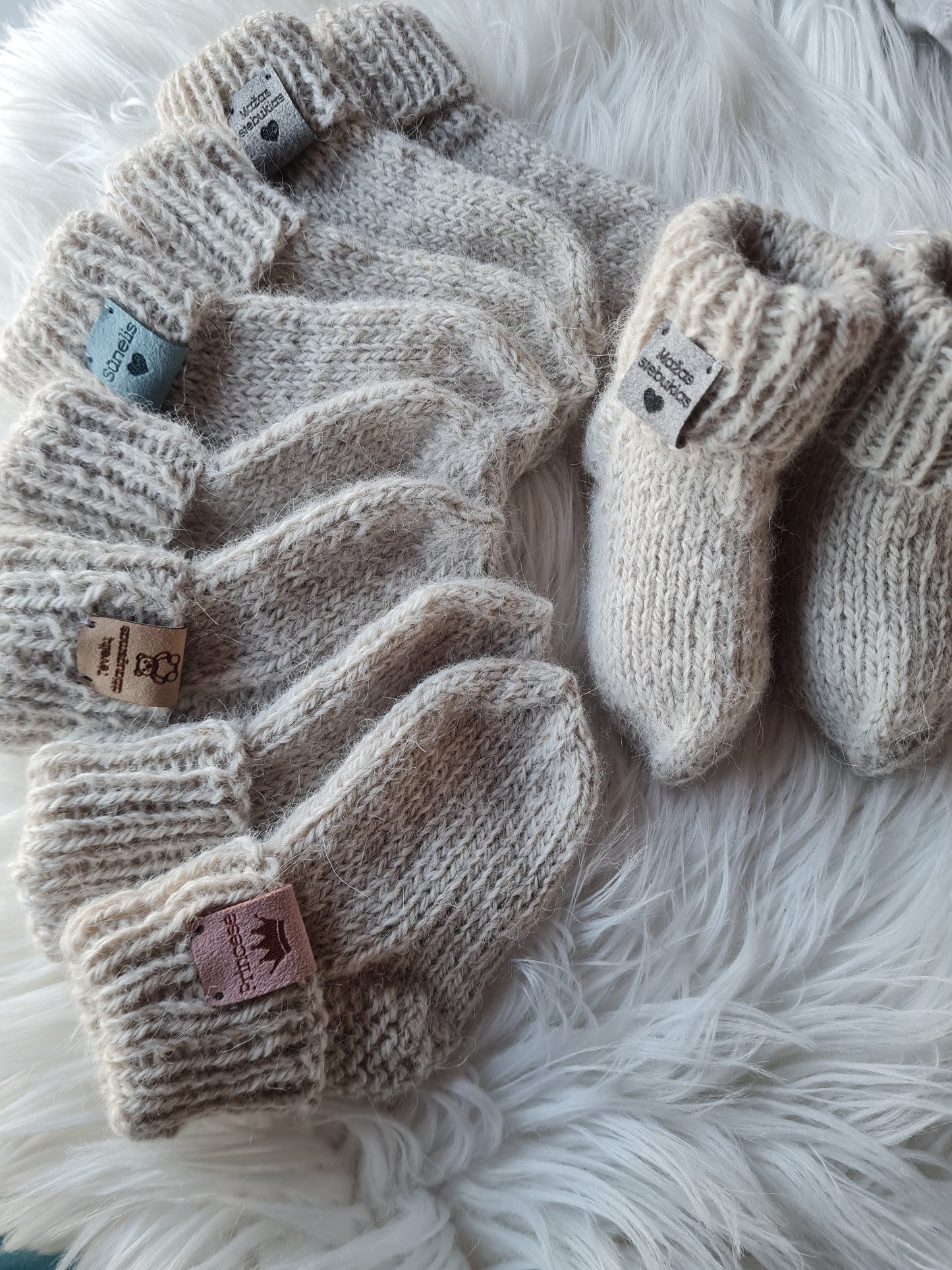 3-6 mėn 11 cm alpakų vilnos kojinytės