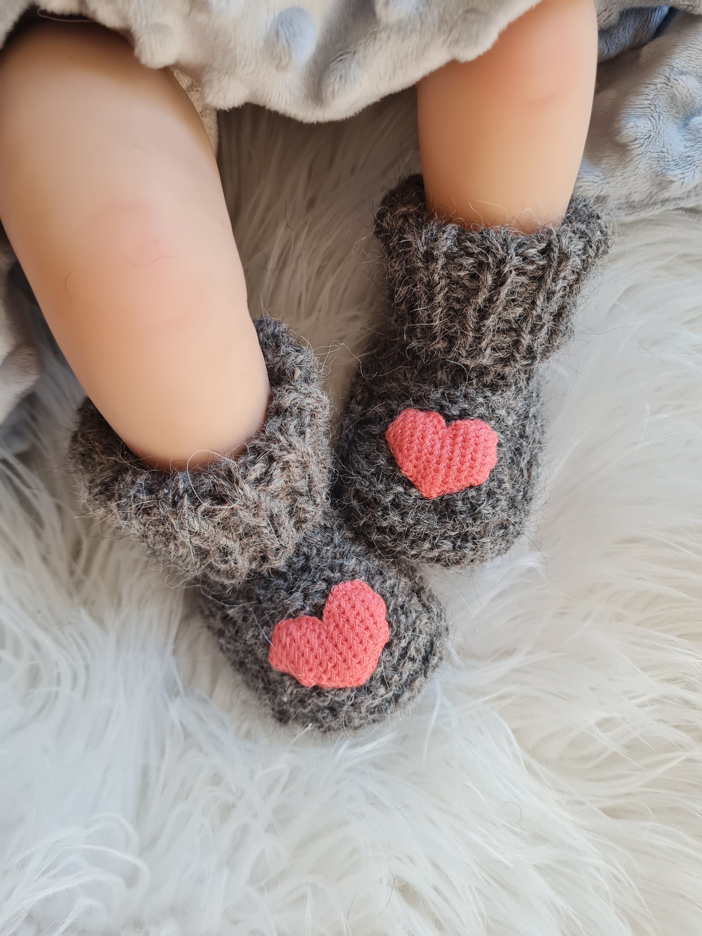 Alpakų vilnos batukai 0-3 mėn