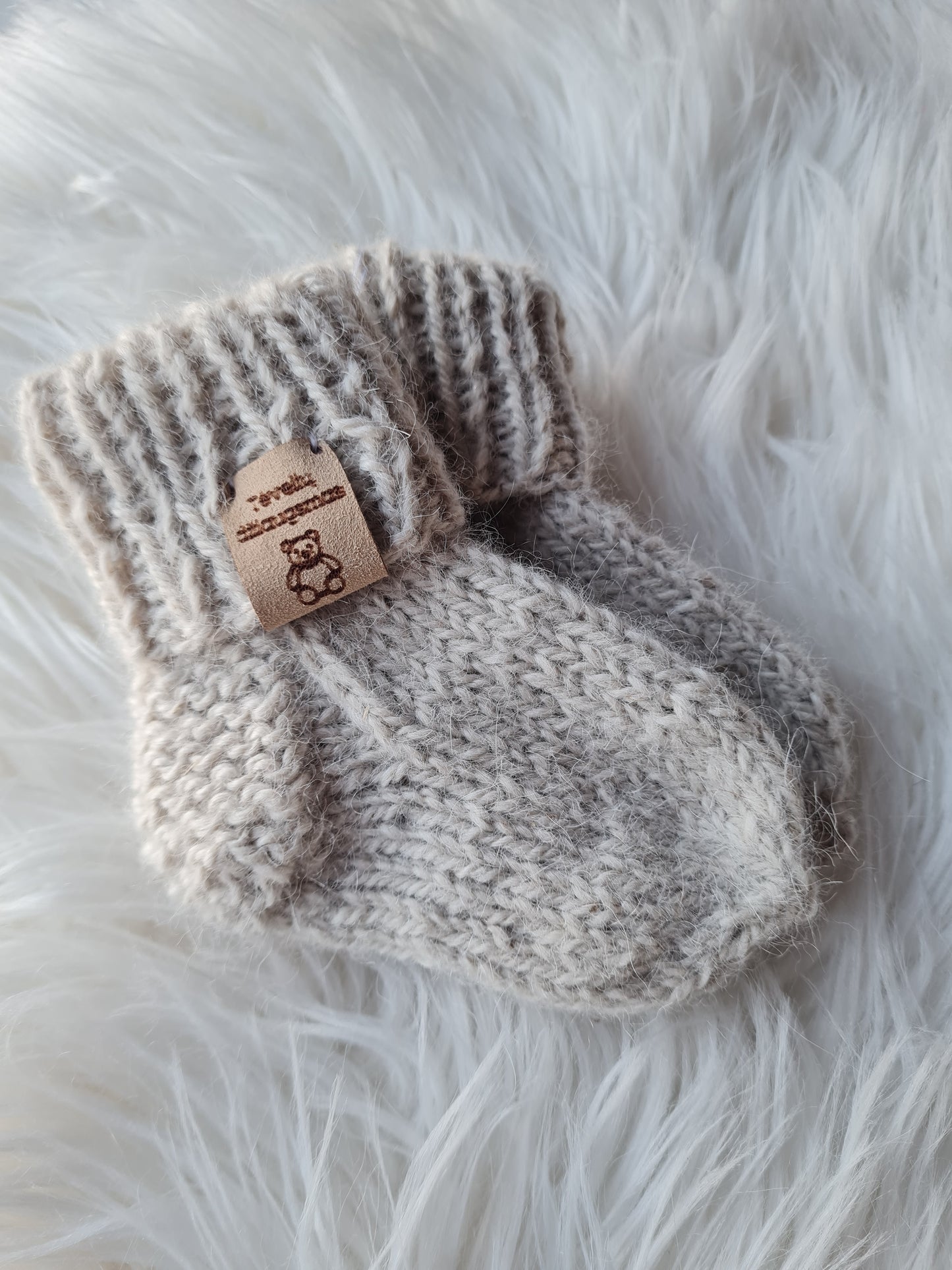 3-6 mėn 11 cm alpakų vilnos kojinytės