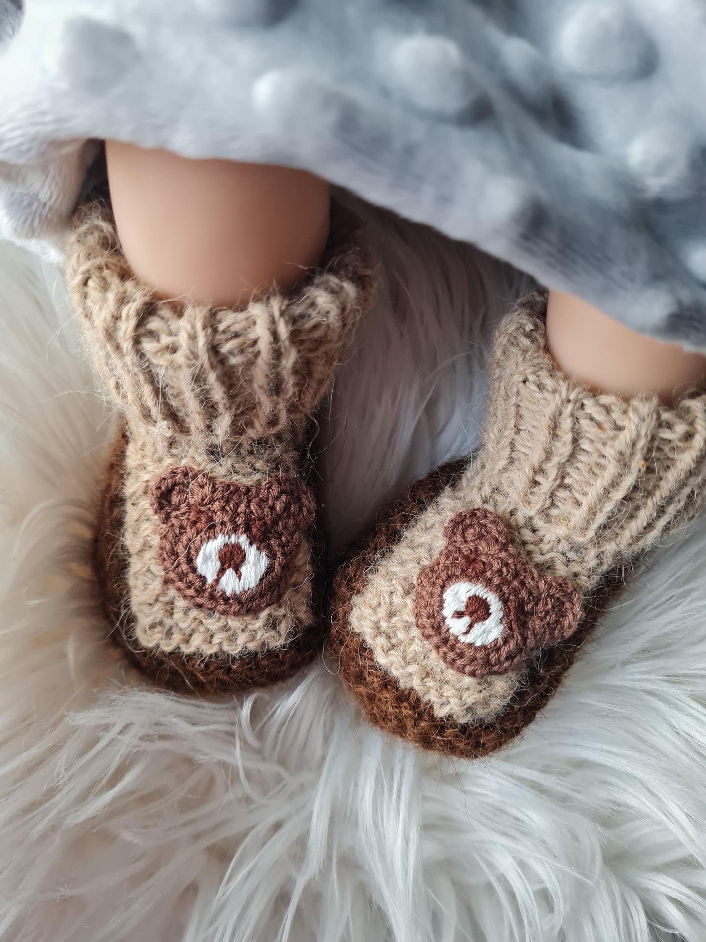 Alpakų vilnos batukai 0-3 mėn