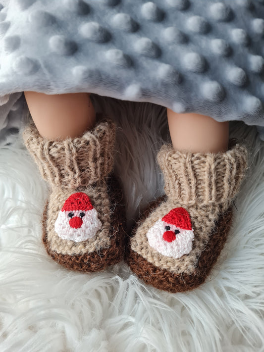 Alpakų vilnos batukai 0-3 mėn seneliai .