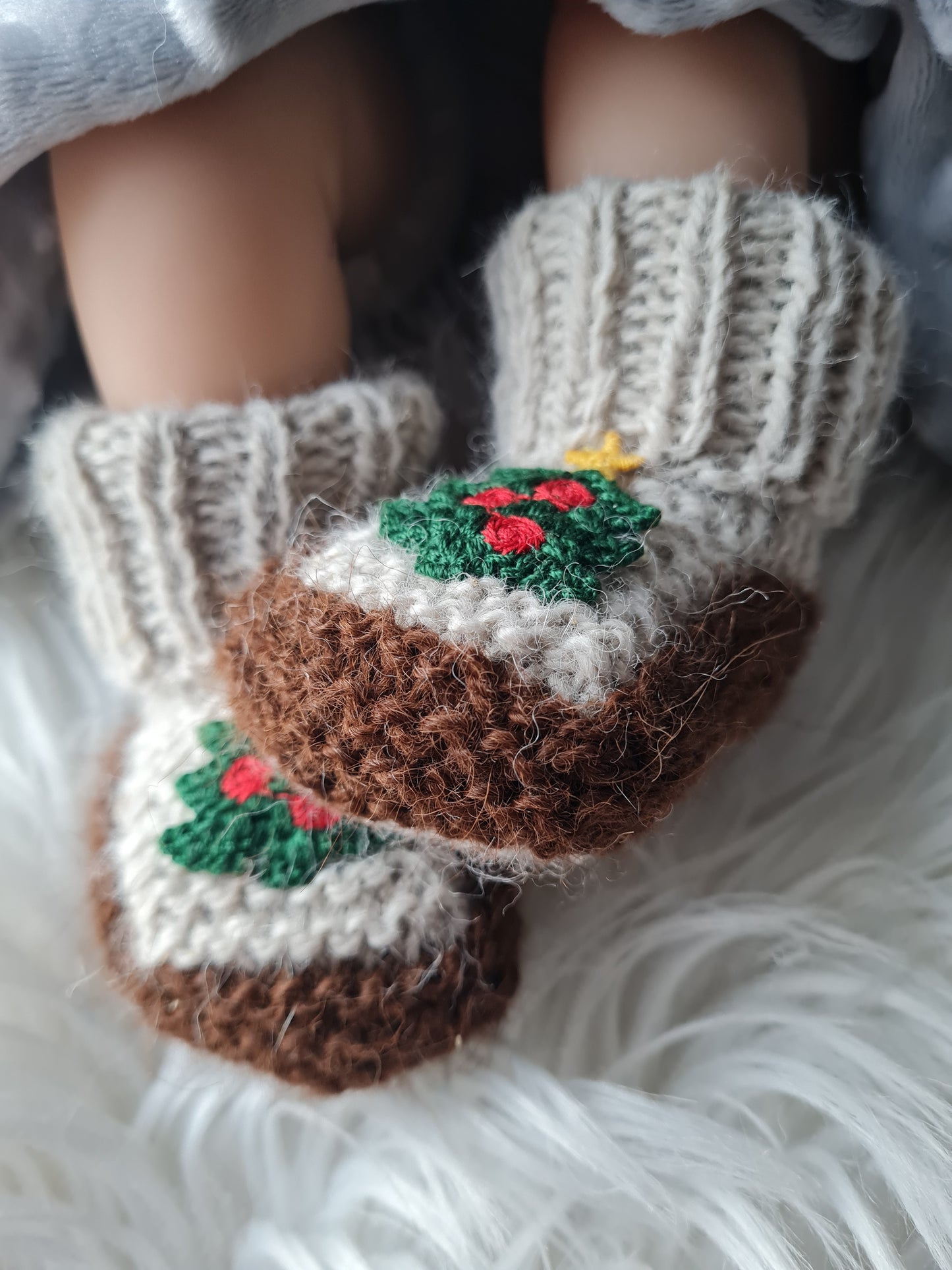 Alpakų vilnos batukai 0-3 mėn