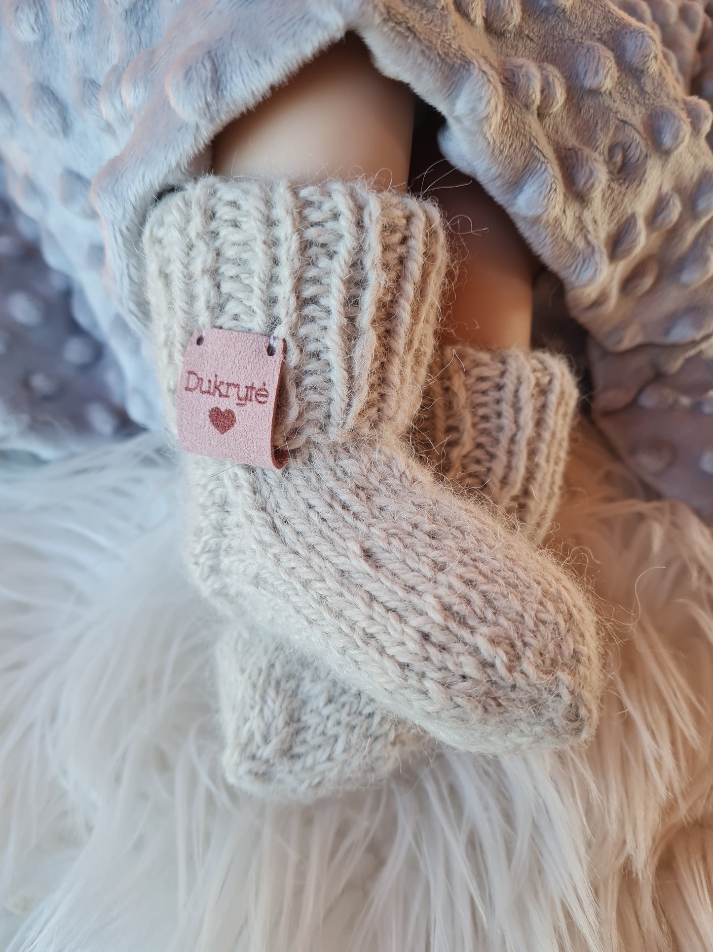 Alpakų vilnos kojinytės 0-3 mėn Dukrytė