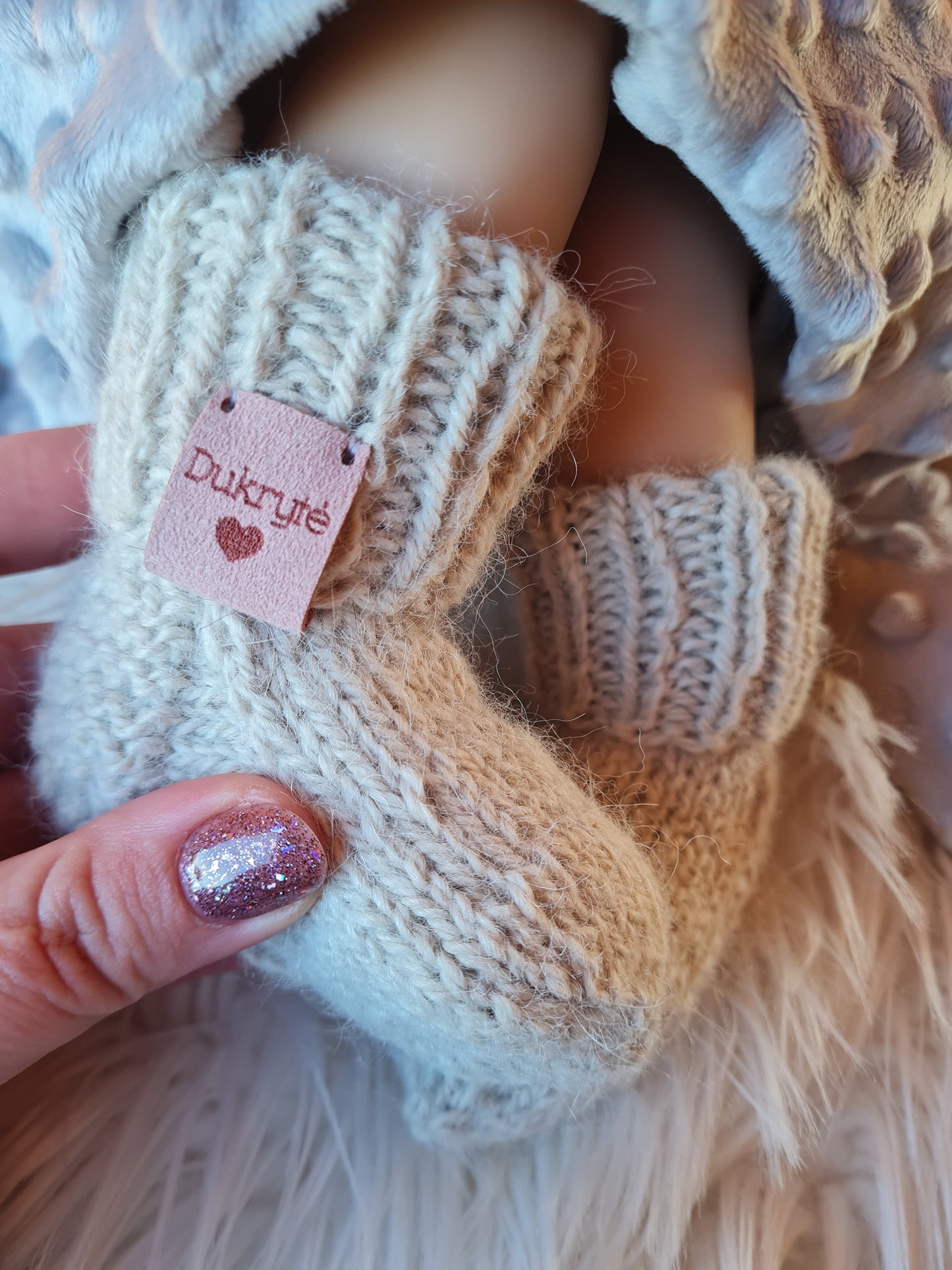 Alpakų vilnos kojinytės 0-3 mėn Dukrytė